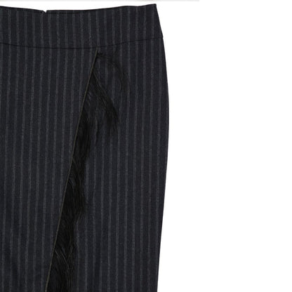 Gray Virgin Wool Long Skirt