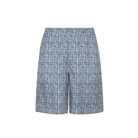 Blue Silk Bermuda Shorts