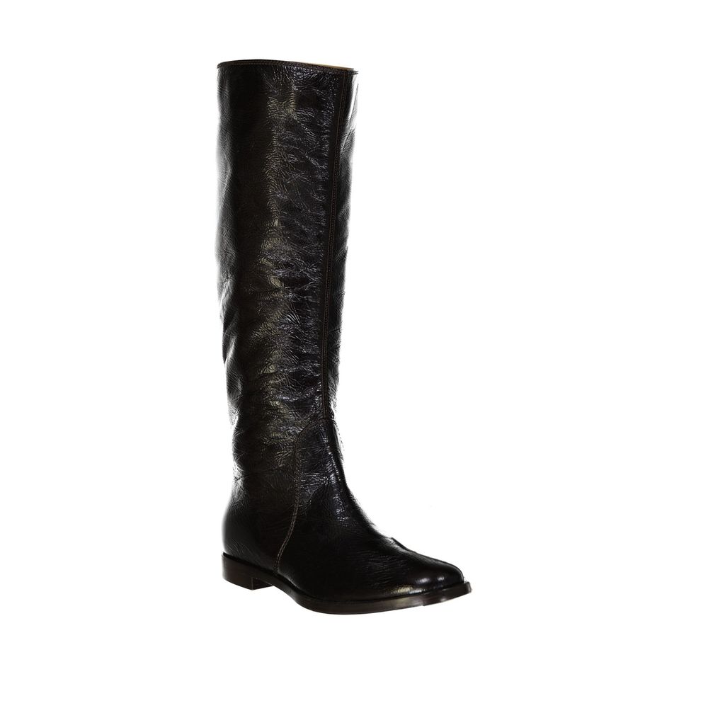 Black Calfskin Over The Knee