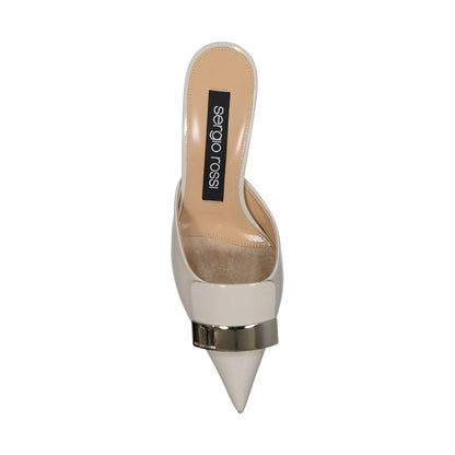 Beige Calfskin Mules
