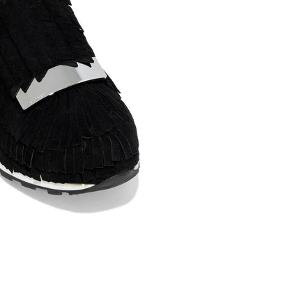 Black Fabric Athletic Sneakers