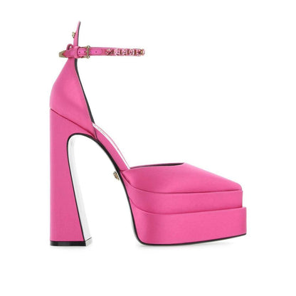 Multicolor Satin Platform Pumps