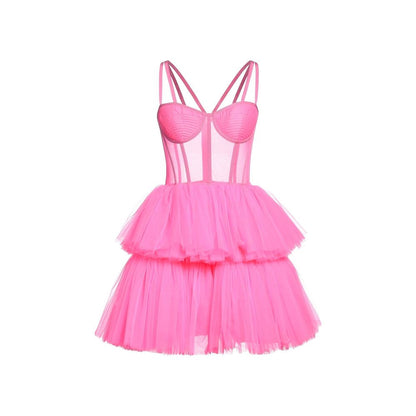 Multicolor Cotton Cocktail Dress