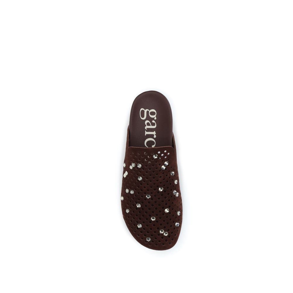 Brown Calf Leather Bos Taurus Mules