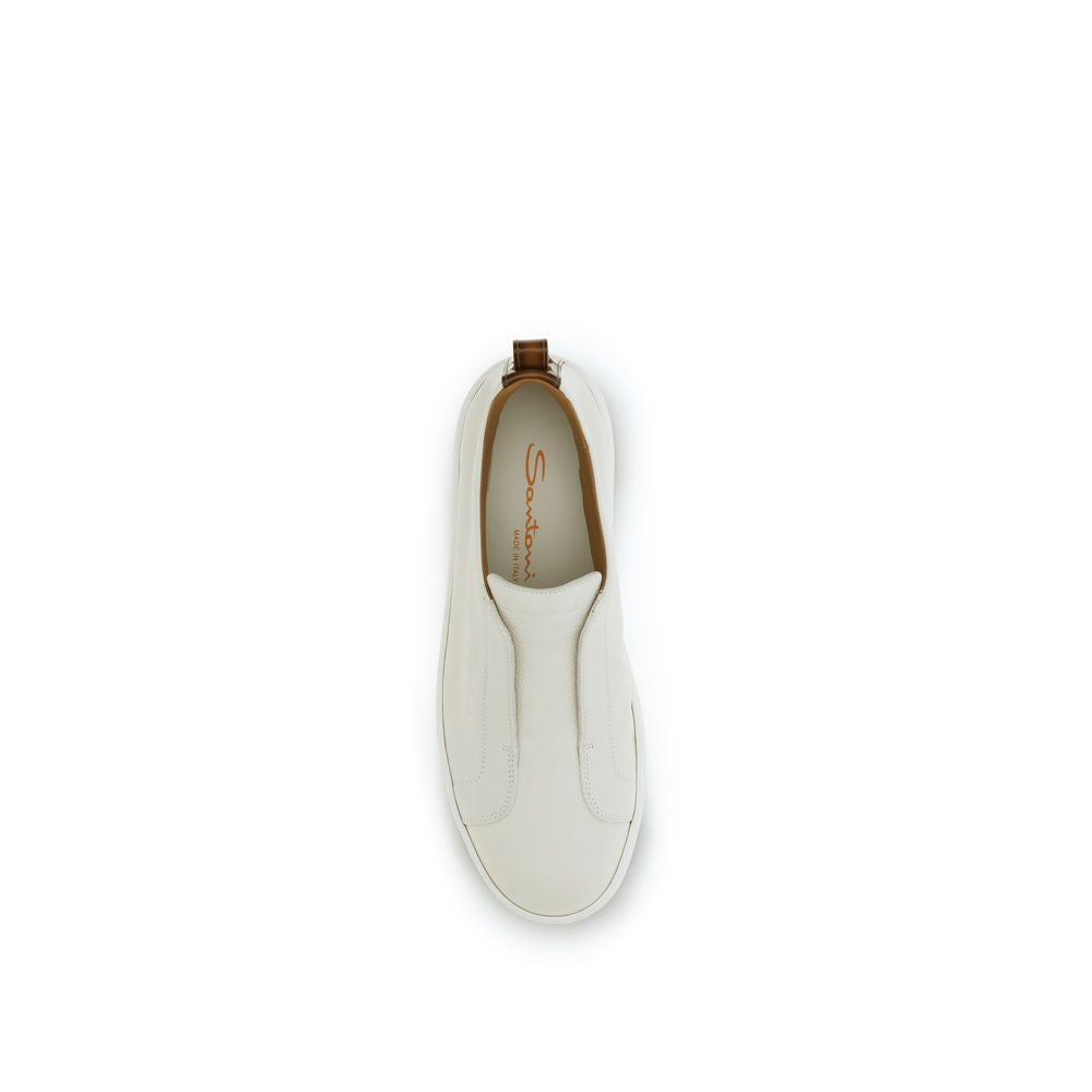 White Calf Leather Bos Taurus Low Top Sneakers