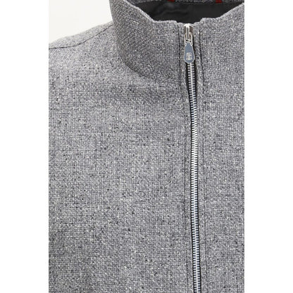 Gray Linen Bomber