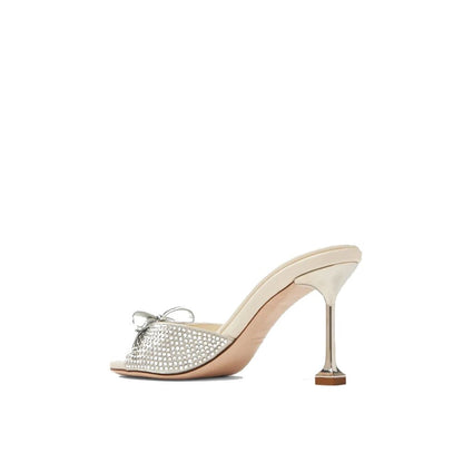 Silver Silk Mules