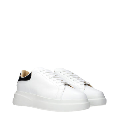 White Leather Low Top Sneakers