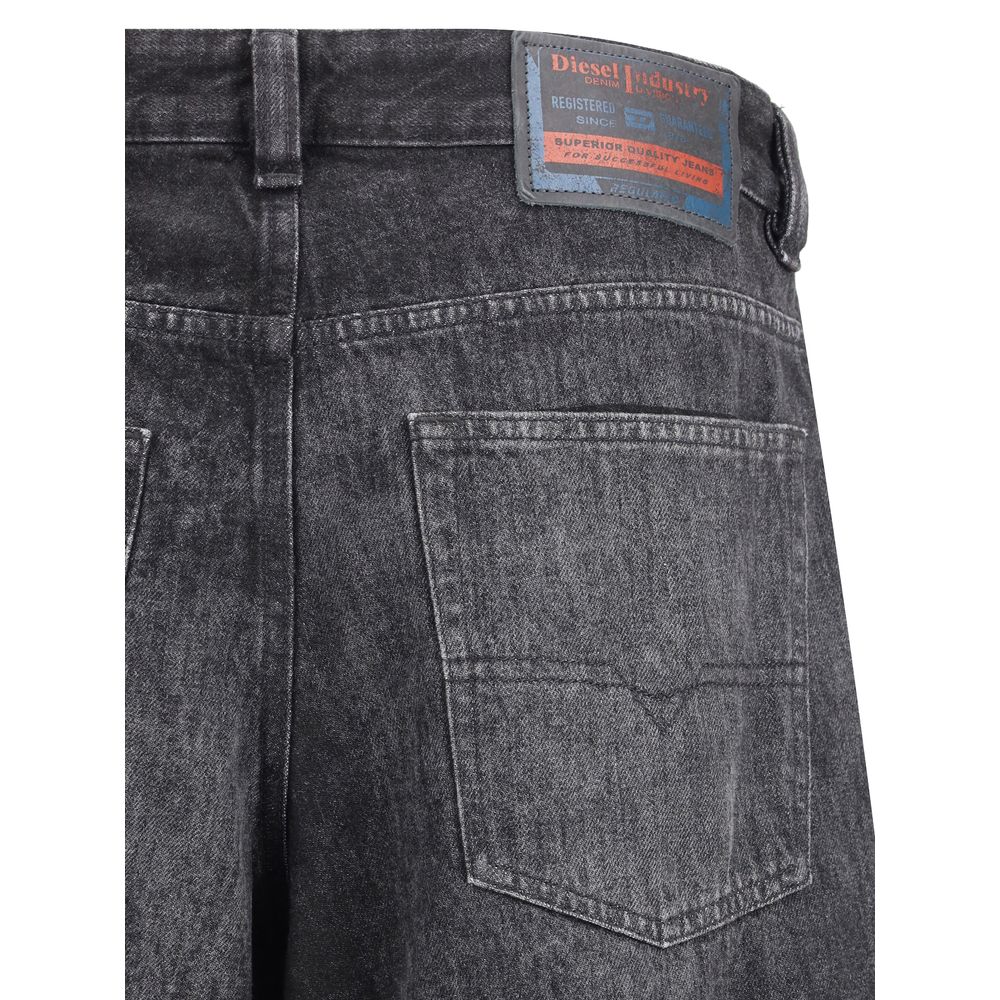 Black Cotton Relaxed Fit Jeans