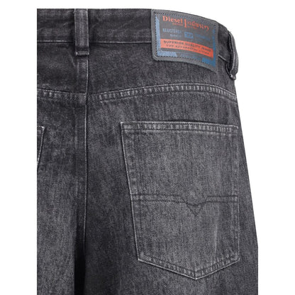 Black Cotton Relaxed Fit Jeans