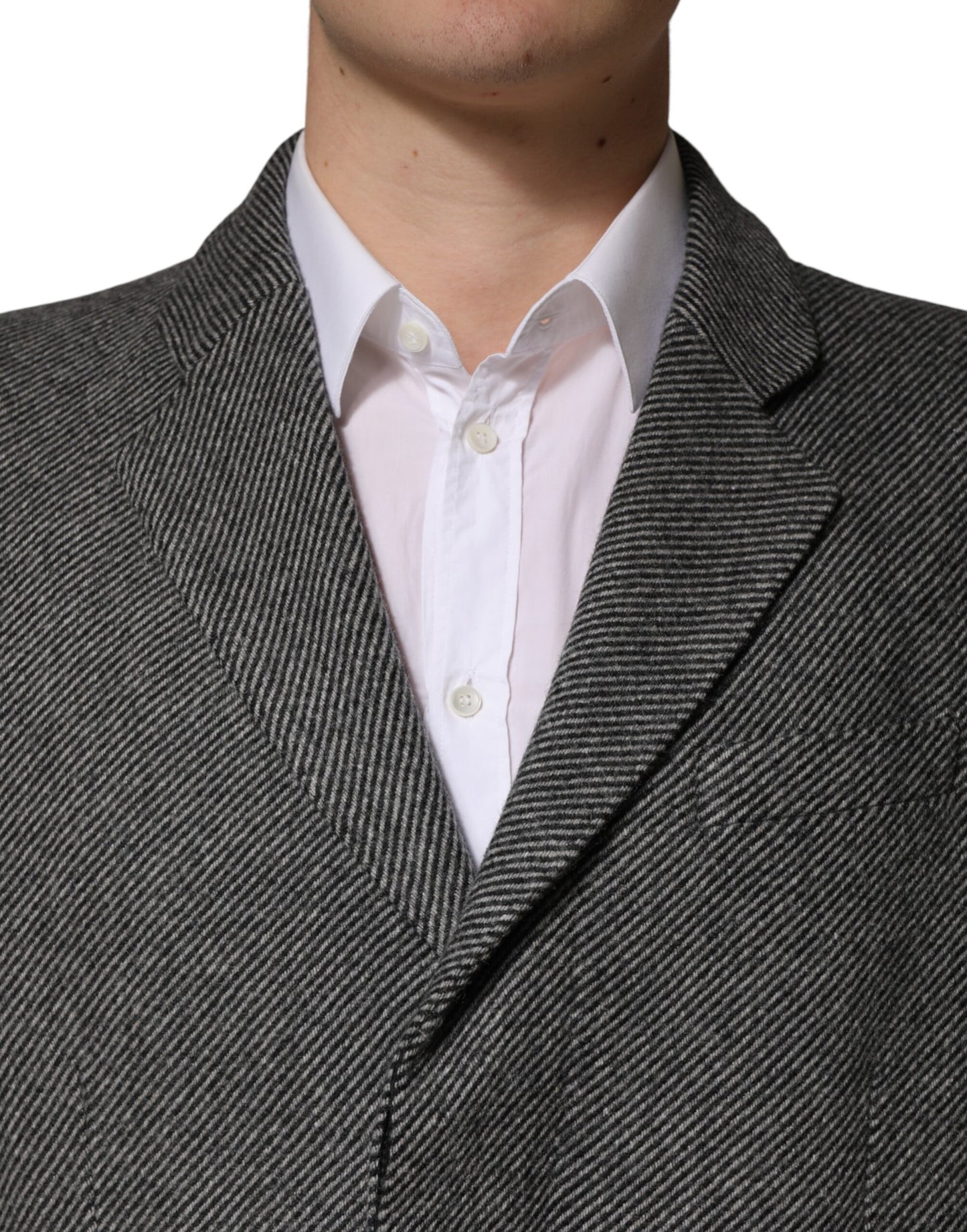 Gray Single Breasted Men Trench Coat Jacket