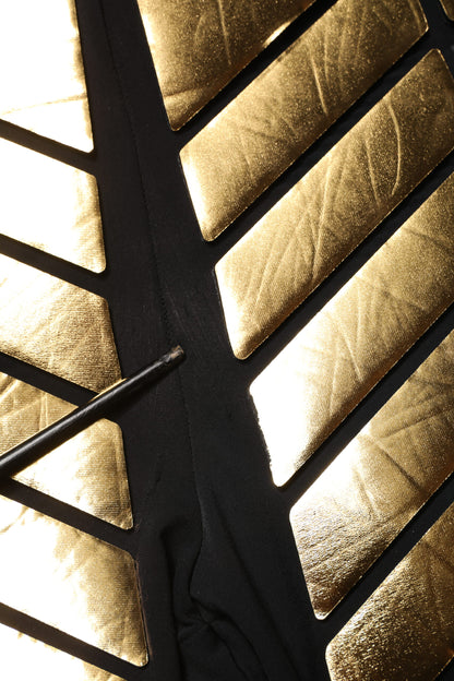 Black Gold Geometric Logo Men Leggings Pants