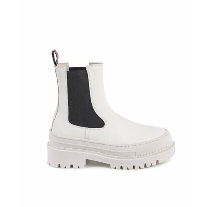 White Leather Ankle Boots