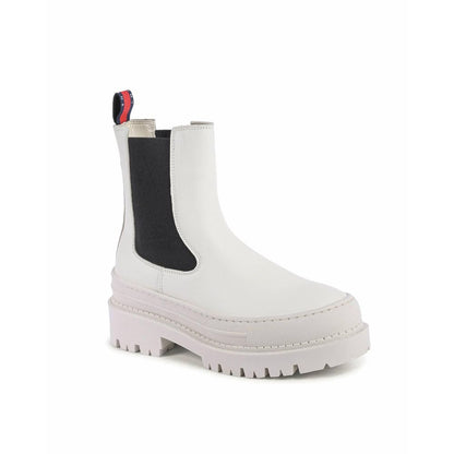 White Leather Ankle Boots