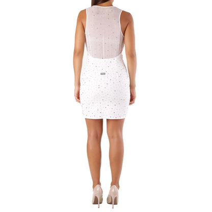 White Polyester Cocktail Dress
