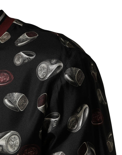 Black Ring Print CrewNeck Sweatshirt  Sweater