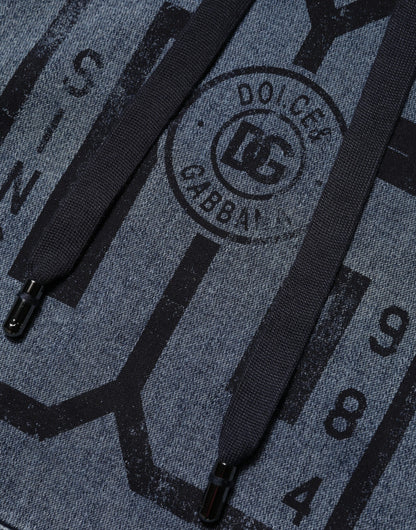 Blue Cotton Logo Hooded Sweatshirt  Sweater