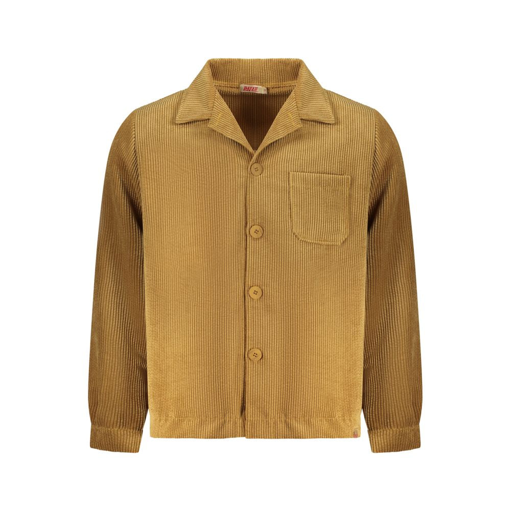 Marrone Polyester Men's Shirt