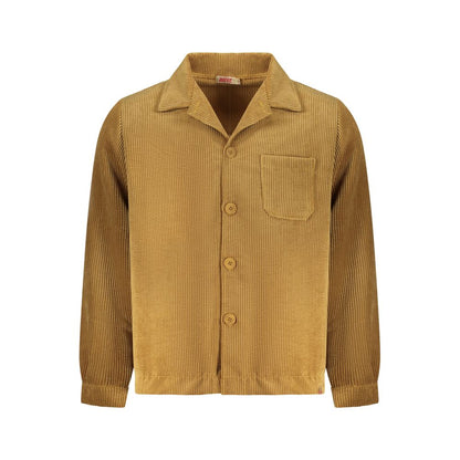 Marrone Polyester Men's Shirt
