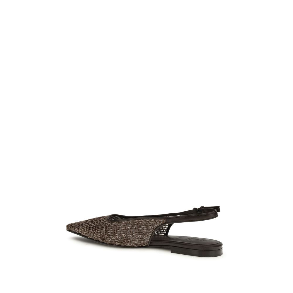Brown Leather Ballet Flats