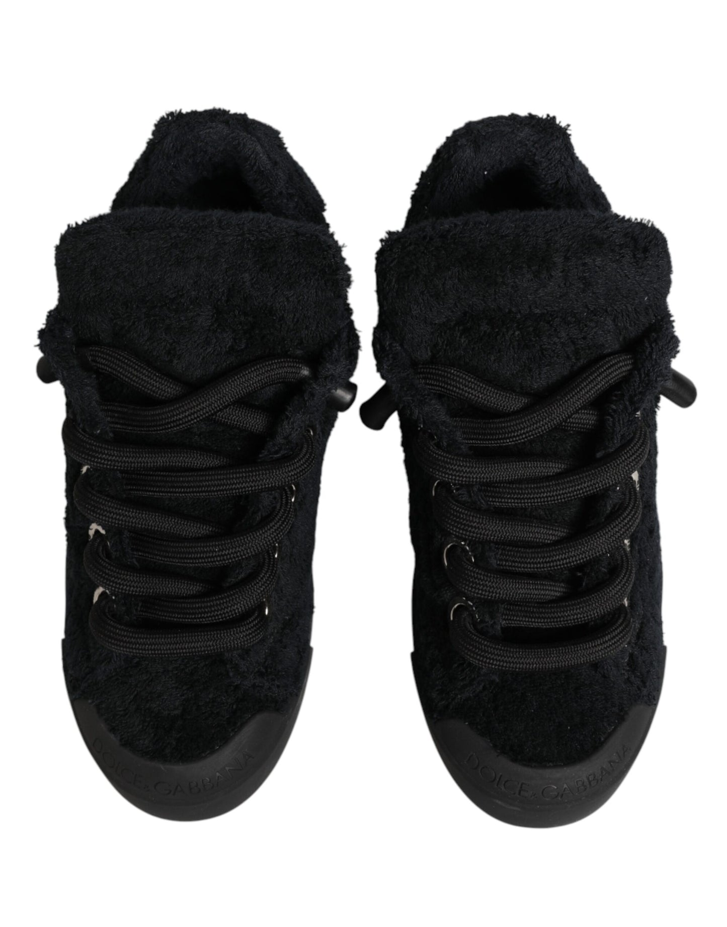 Black Faux Shearling Low Top Sneakers Shoes