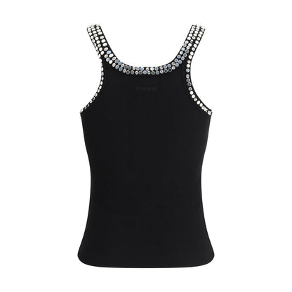 Black Cotton Sleeveles T-Shirt