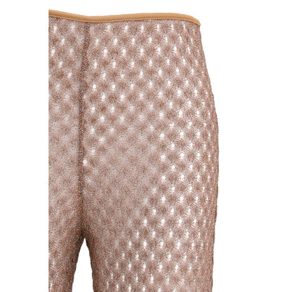 Brown Viscose Flared Pants