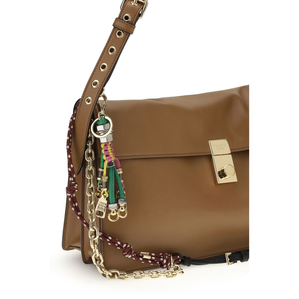 Beige Calf Leather Bos Taurus Shoulder Bag