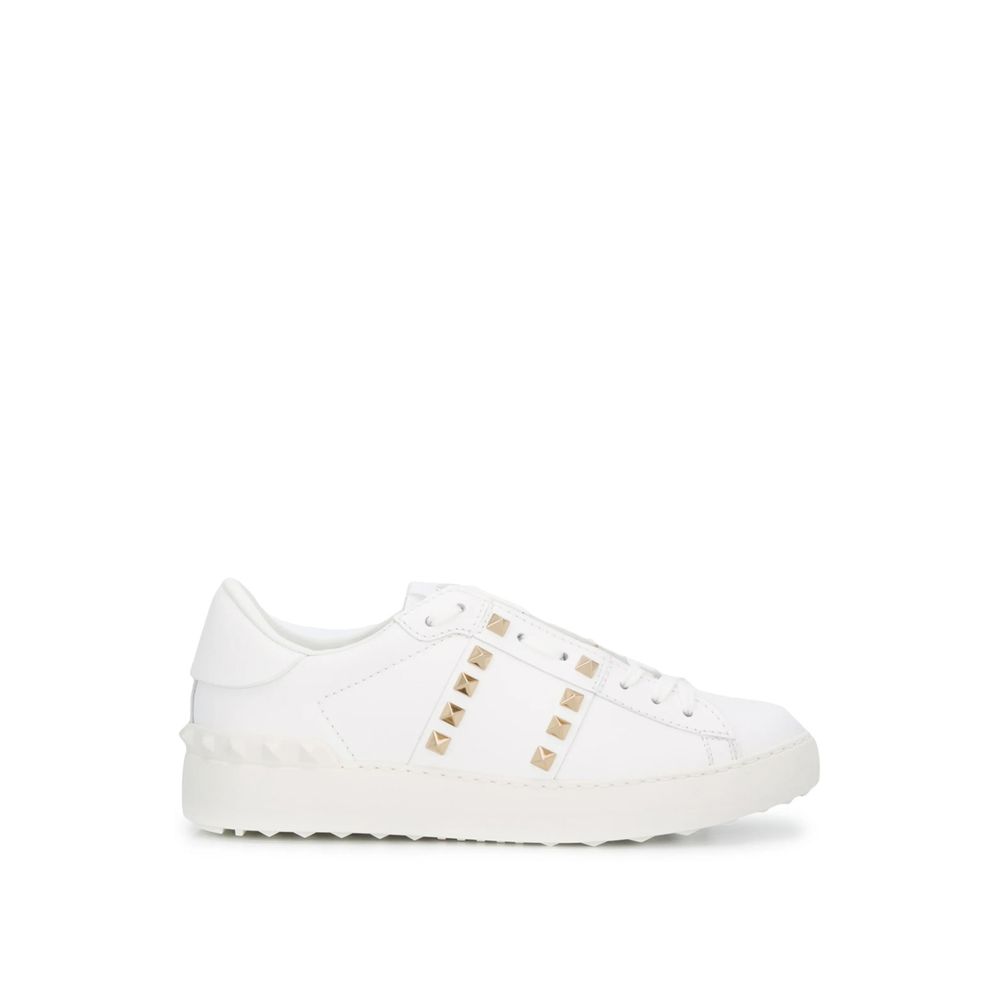 White Leather Low Top Sneakers