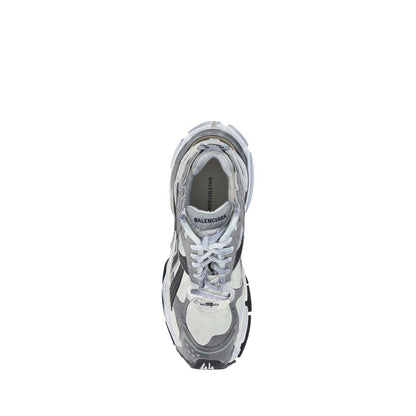 Gray Polyurethane Athletic Sneakers