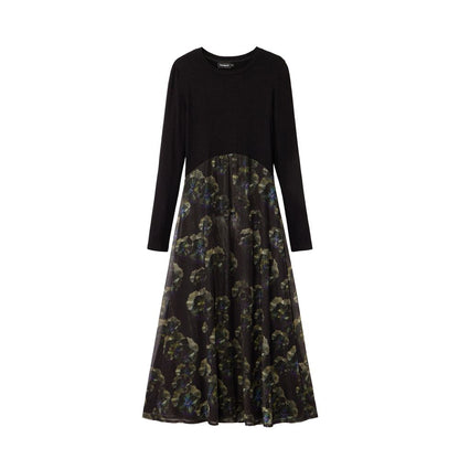 Black Polyester Casual Dress
