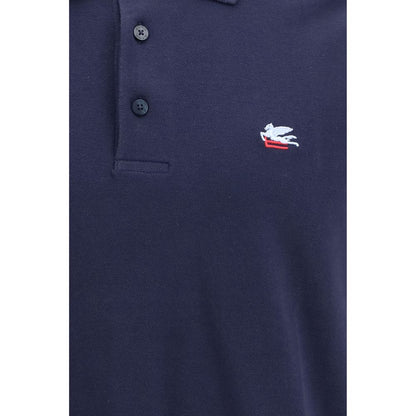 Blue Cotton Polo Shirt