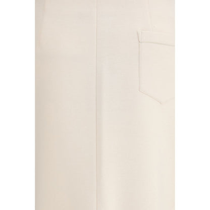 Beige Modal Midi Skirt