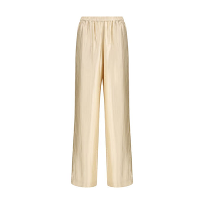 Beige Viscose Casual Pants