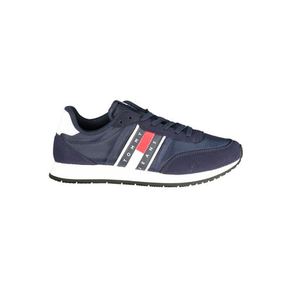 Blue Polyurethane Men Sneaker