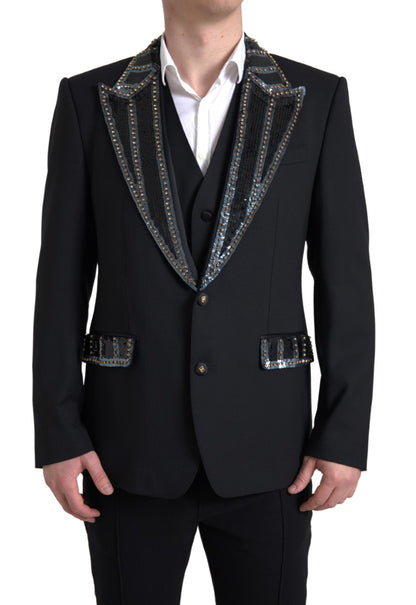 Black Wool Two-Piece Suit