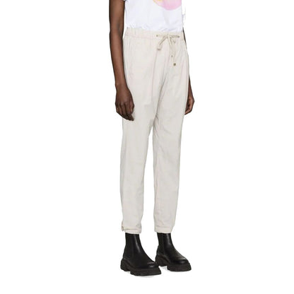 Gray Elastane Casual Pants