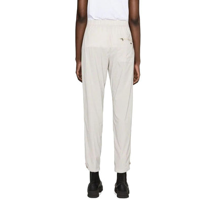 Gray Elastane Casual Pants