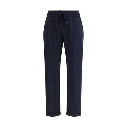 Blue Cotton Athletic Pants