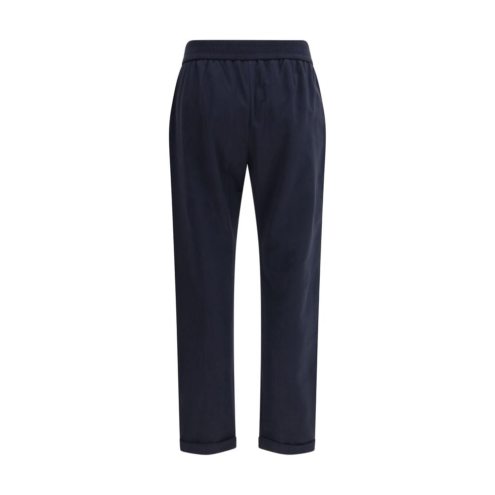 Blue Cotton Athletic Pants