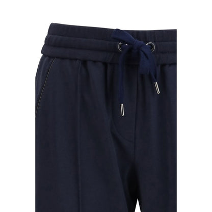 Blue Cotton Athletic Pants