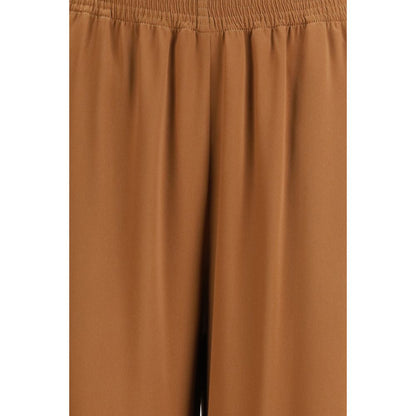Brown Viscose Casual Pants