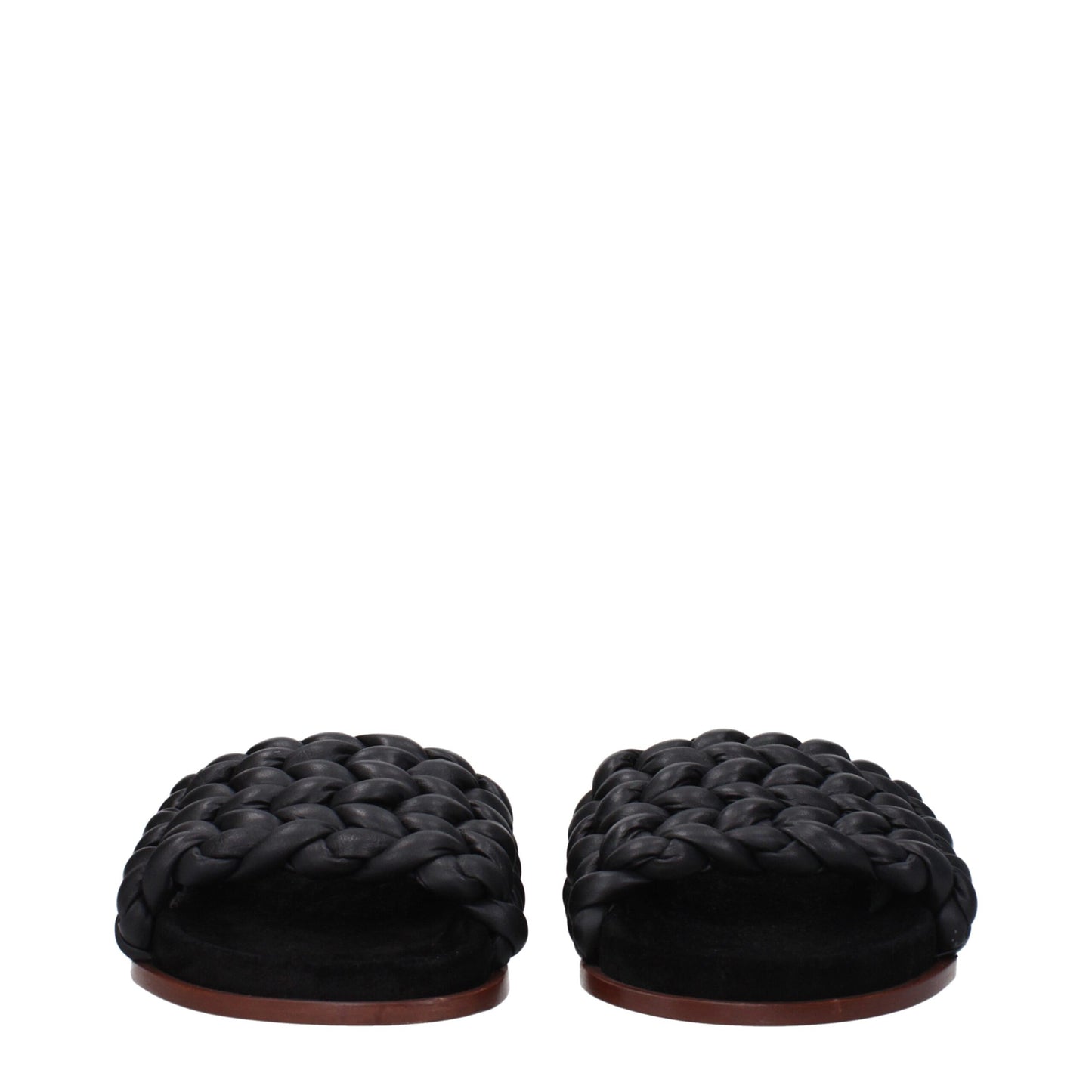 Black Leather Slippers