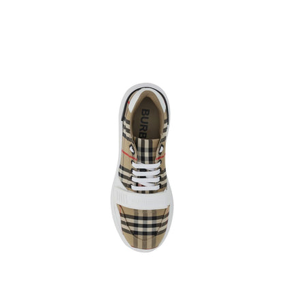Beige Synthetic Low Top Sneakers