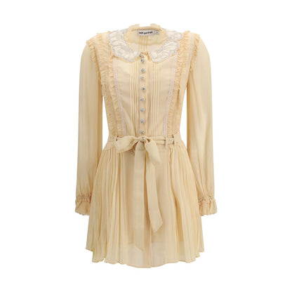 Beige Viscose Casual Dress