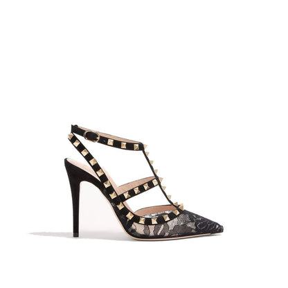 Black Calfskin High Heel Pumps