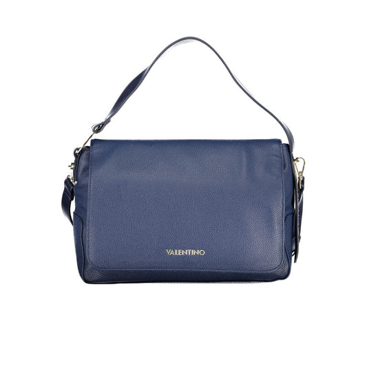 Blue Polyurethane Women's Bag