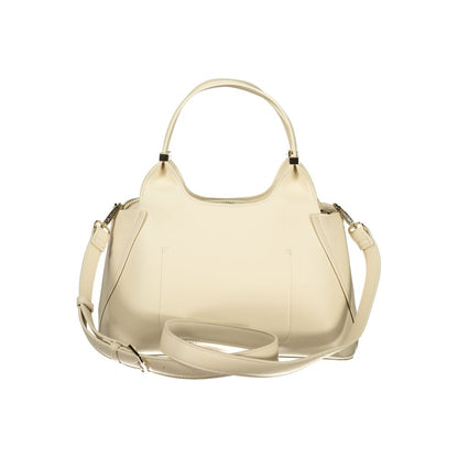 Beige Polyurethane Women's Bag