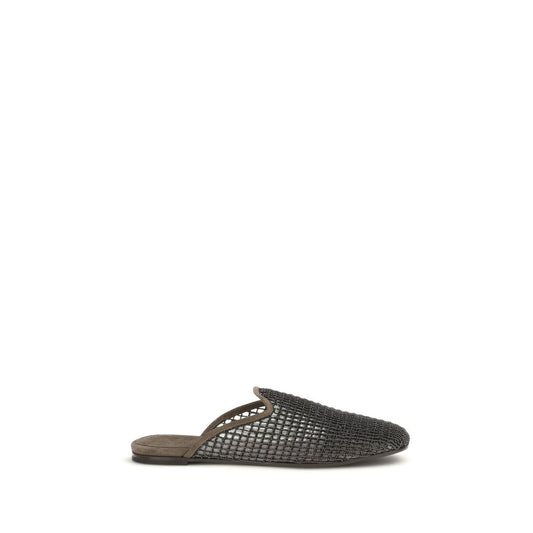 Gray Calf Leather Bos Taurus Mules