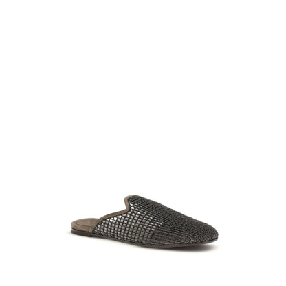 Gray Calf Leather Bos Taurus Mules